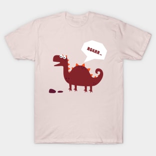 Funny cartoon dinosaur drawing as vector, T-Shirt